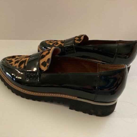 Franco Sarto NWOT Patent Leather Cow Hair Loafers - Picture 2 of 5